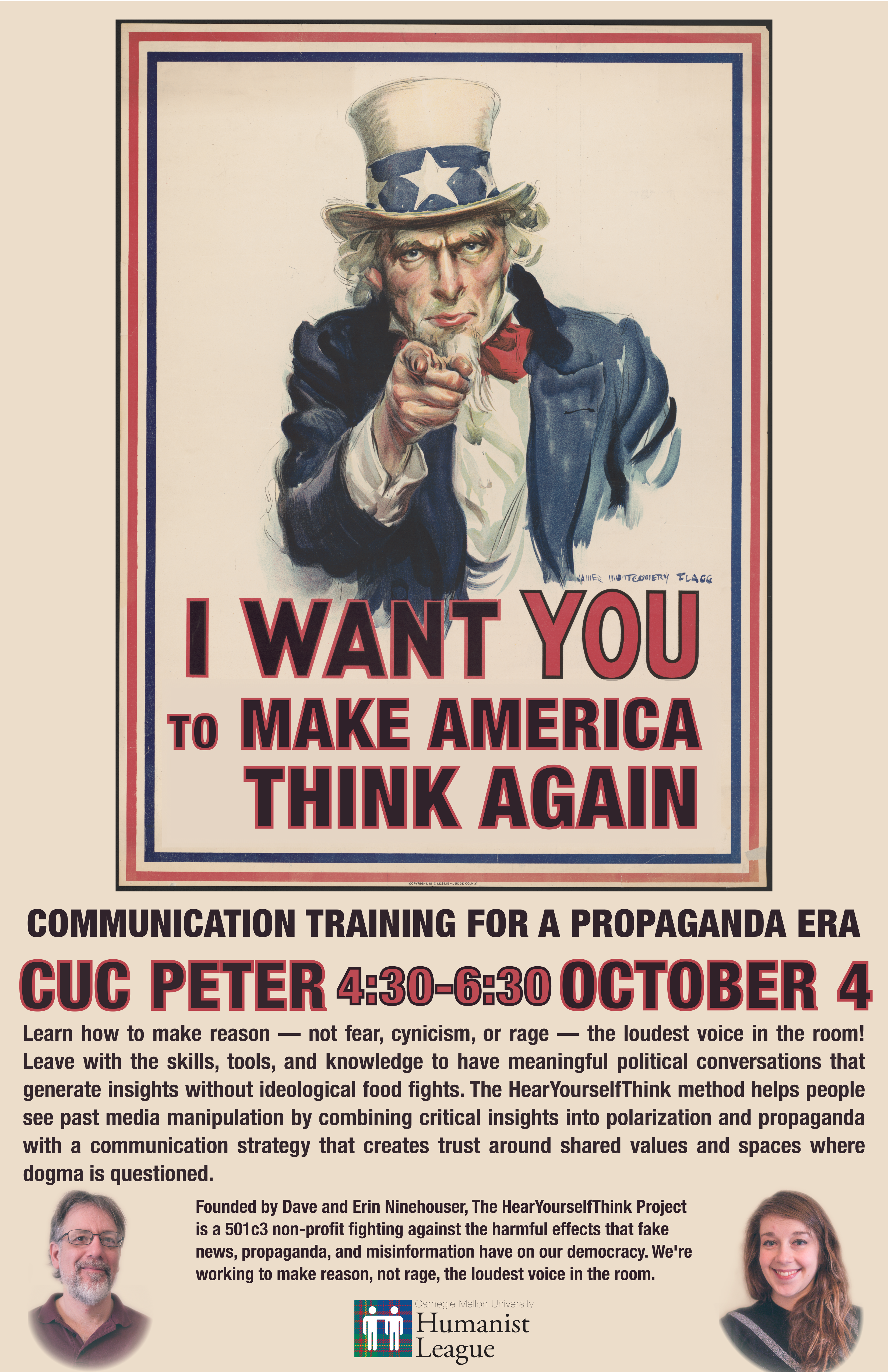 Make America Think Again: Communication Training for a Propaganda Era Poster