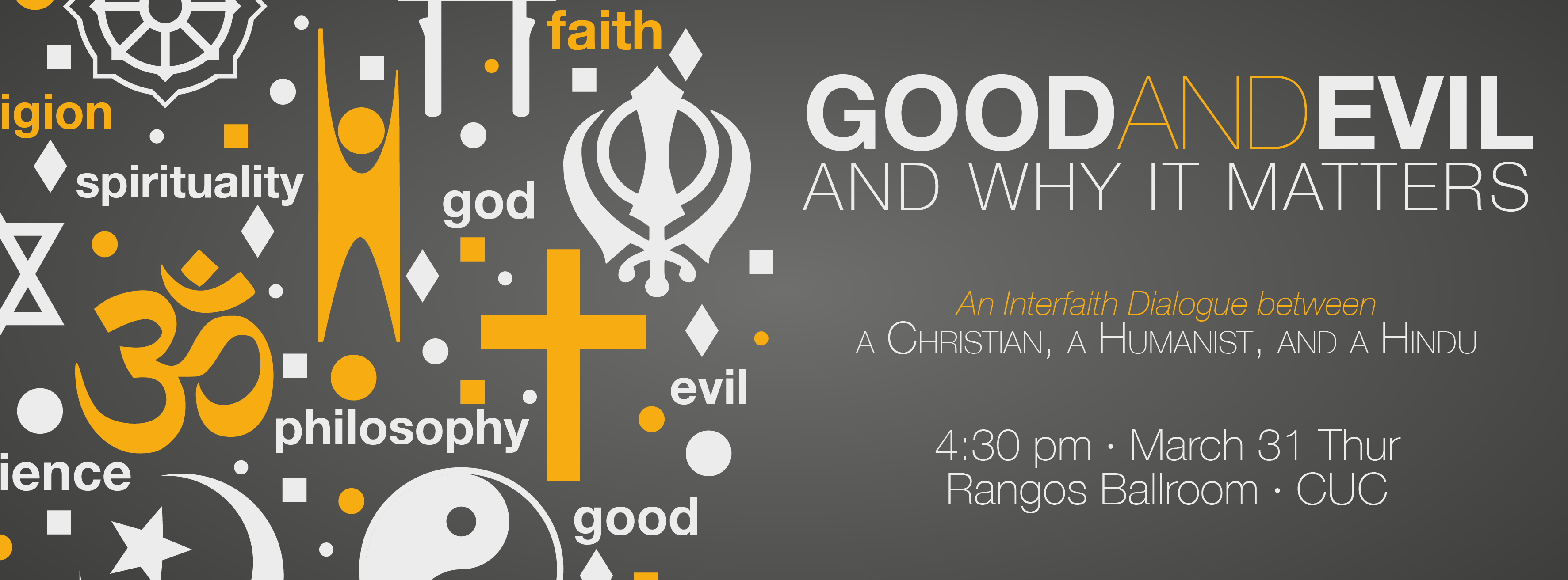 Interfaith Dialogue – Good and Evil Banner